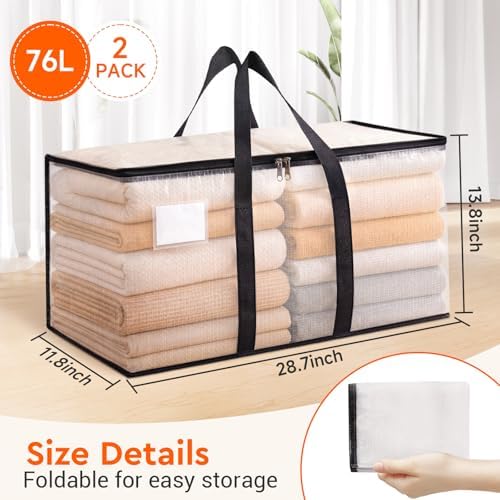 BlissTotes Moving Bags, 76L 2-Pack Storage Bags, Moving Boxes - Image 2
