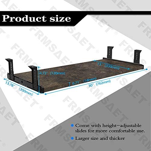 FRMSAET Office Product 20/24/30 inch Keyboard Drawer Tray(30 inch, Rusty) - Image 4