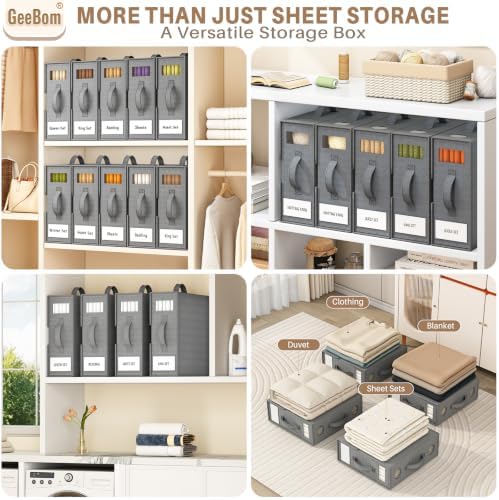 9 Pack Sheet Organizers and Storage, Bed Sheet Organizer - Image 4