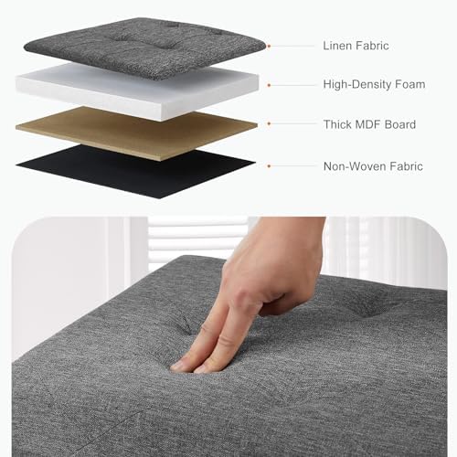 Sweetcrispy 30 Inch Folding Storage Ottoman Bench, Ottoman with Storage - Image 5