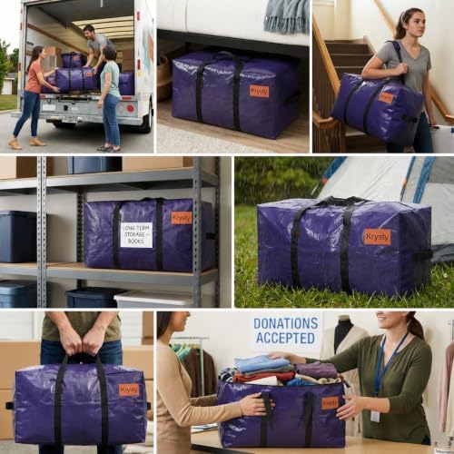 6 Pack Moving Bags Heavy Duty Extra Large, 24 Gallon Each, Total 200 lbs - Image 3