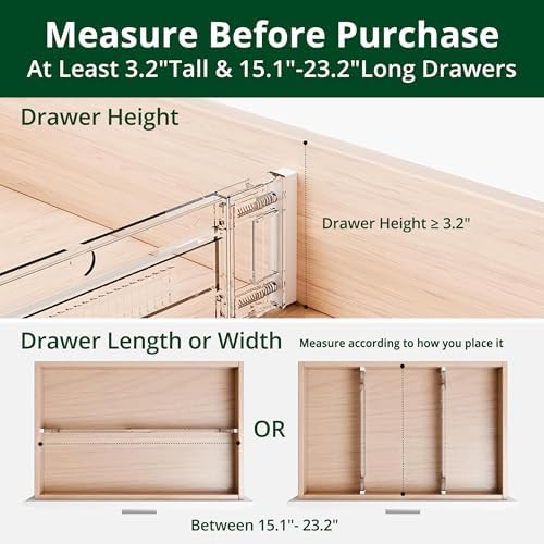 Clear Drawer Dividers Organizers, Adjustable Expandable Drawer Divider Organizer for Clothes, Dresser, Kitchen & Office Drawers, Acrylic Drawer Separators for Bedroom Storage, 4-Pack, Clear Plastic - Image 4