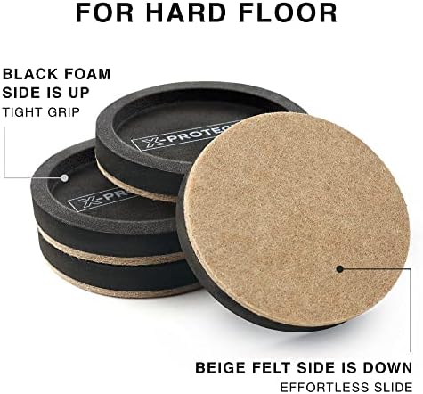 Felt Furniture Sliders for Hardwood Floors X-PROTECTOR 8 PCS 4 3/4” - Image 3
