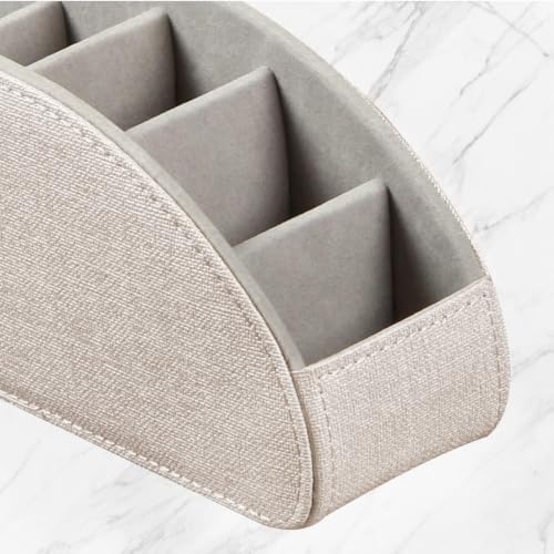 PU Leather TV Remote Control Holder/Caddy for Table with 5 Compartments - Image 6