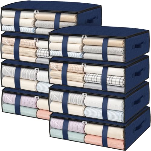 8 Pack Storage Bags, 40L Clothes Storage Containers, Storage Bins, Blue by StorageRight