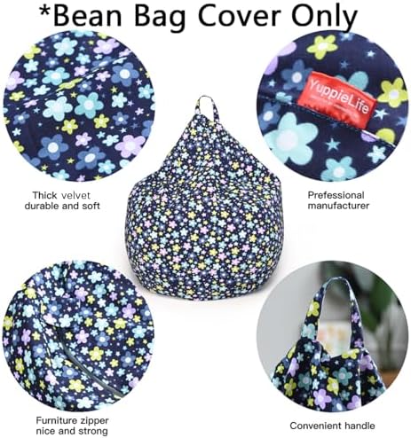 YuppieLife Stuffed Animal Storage Bean Bag Cover, 38" Velvet Toy Organizer - Image 4