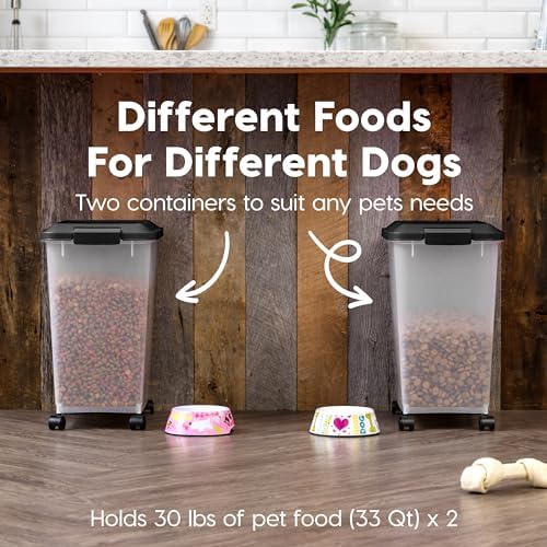 IRIS USA Dog Food Storage Container, 2-Pack, Up to 30 lbs, Black - Image 3