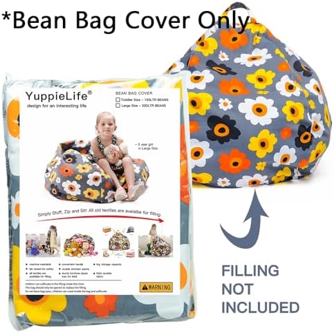 YuppieLife Stuffed Animal Storage Bean Bag Cover, 27" Velvet Toy Organizer - Image 2
