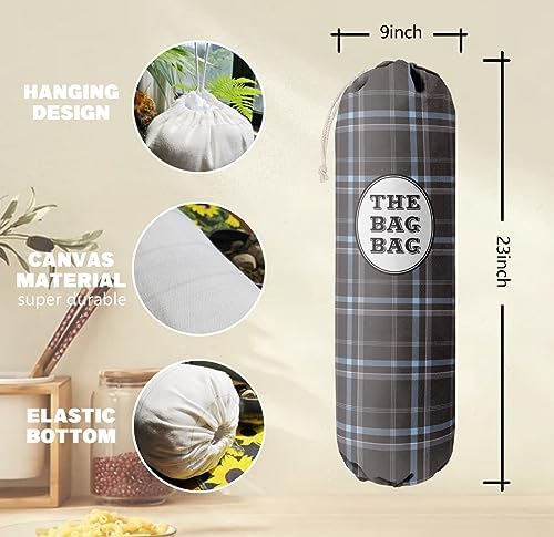 Classic Buffalo Check Plaid Grocery Bags Holder Organizer, Wall Mount Plastic Bags Storage Container Dispenser, Kitchen Housewarming Gift For Women, Family, Friends, Grandma, Mom (A-21) - Image 3