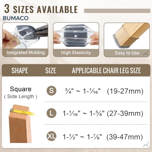 BUMACO Chair Leg Floor Protectors for Hardwood Floors Anti-Scratch 20 Pack - Image 2
