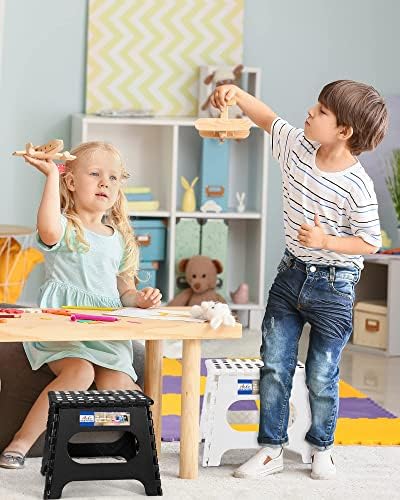 ACKO 11" Folding Step Stool for Kids, Holds 300 lb Foldable Stools, White - Image 6