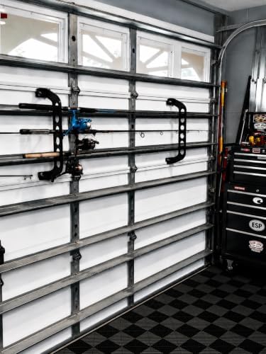Cobra Storage Garage Door Storage Rack - 21" Black ABS Plastic Fishing Rod Holder - Ultimate Garage Organization for Fishing Gear and Equipment, Saltwater Fishing Gear (1 Pack) by Unknown
