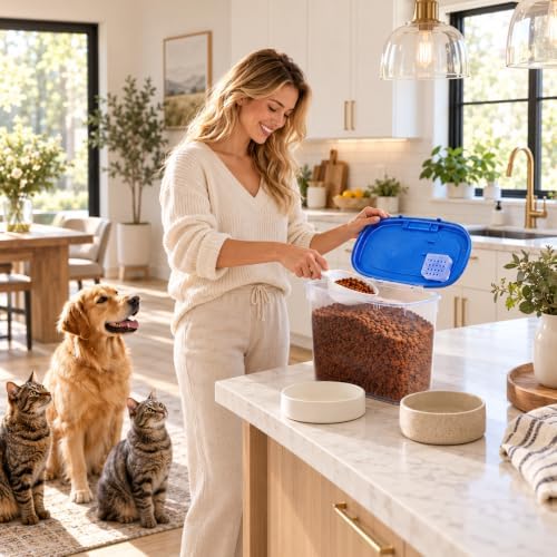 10-15 Lbs Dog Cat Pet Food Storage Container Airtight, Slim Dry Food Bin - Image 7