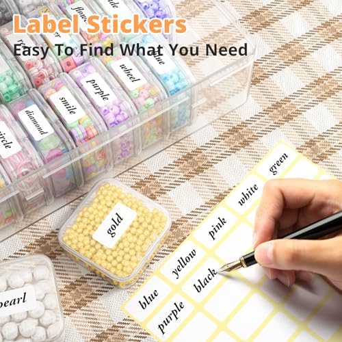 Mathtoxyz Bead Organizer Box, 90Pcs Small Bead Organizers and Storage Plastic Cases Mini Clear Bead Storage Containers Boxes with Hinged Lid and Rectangle for Bracelet Making DIY Jewelry Craft Nail - Image 5