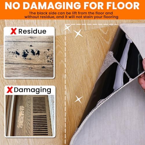 Reusable Rug Tape Grippers for Hardwood Floors No Damage,Non Slip Pads 24Pc - Image 3