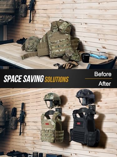 ONETIGRIS Tactical Gear Wall Mount, Heavy Duty Helmet & Plate Carrier Rack - Image 2