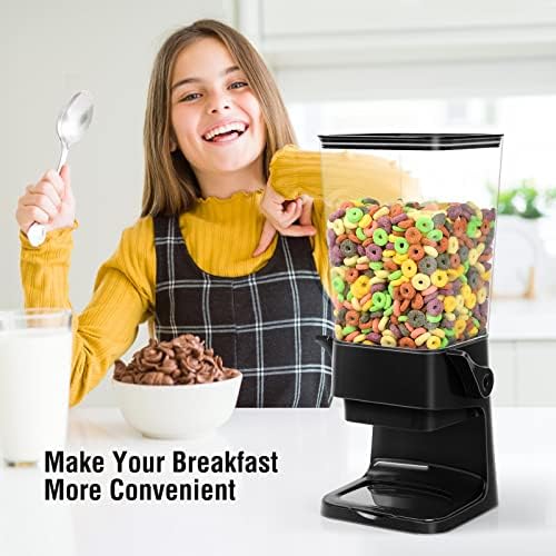 Cereal Dispenser Countertop Dual Dry Food Dispenser (Black,1PC) - Image 2