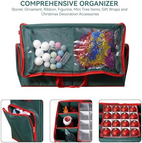 Christmas Ornament Storage Box,2-in-1 Christmas ornament organizer - Image 6