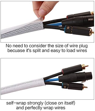 Alex Tech 25ft - 1.25 inch Cord Protector Wire Loom Tubing Cable Sleeve Split Sleeving for USB Cable Power Cord Audio Video Cable - Protect Cat from Chewing Cords - White - Image 2