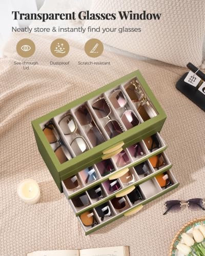 Lolalet Sunglasses Organizer Case for Women, Eyeglass Storage Holder - Image 3