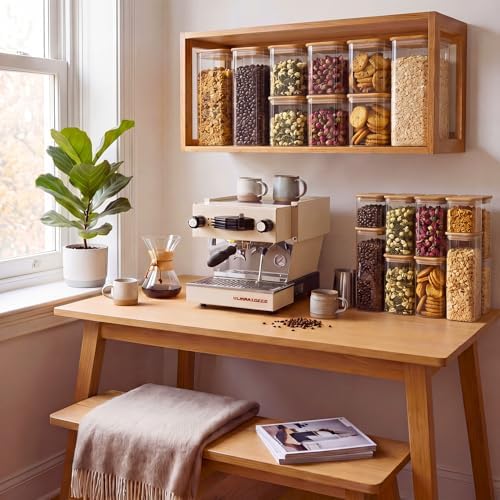 6-Pack 1.2Qt Rectangle Glass Storage Jars with Bamboo Lids - Image 7