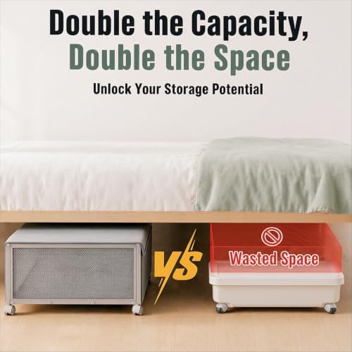 Fokyfok 2Pack Under Bed Storage Containers,10 inch Height,31 inch Long - Image 3