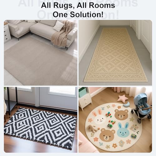 Home Techpro Double Sided Rug Pad Gripper for Hardwood Floors No Damage, New Materials to Non Slip Rug Pads, Under Rug Carpet Tape : Keep Your Rug in Place & Make Corner Flat - Image 5