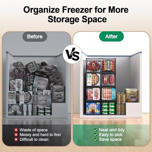 Freezer Organizer Bins, 6 Pack Big Baskets for 5/ 7 Cu.FT Deep Freezer - Image 6