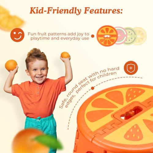 ACSTEP 9 Inch 12 Pack Folding Step Stool for Kids with Safety Lock, Orange - Image 3