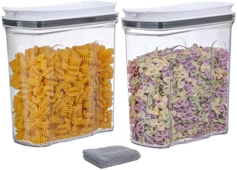Cereal Containers Storage Set, Airtight Food Storage Container with Lid 2.5L,2PCS BPA-FREE Plastic Pantry Organization Canisters for Rice Cereal Flour Sugar Dry Food in Kitchen… by FreshKeeper