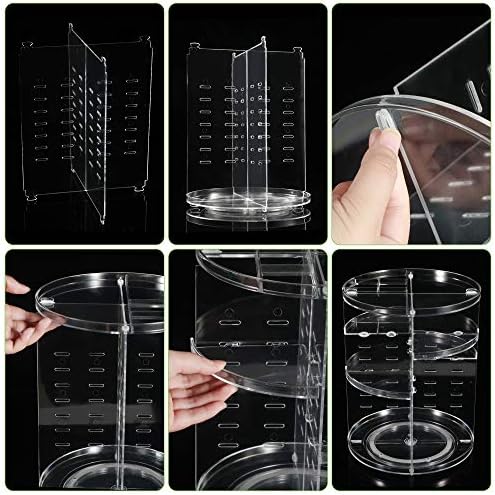 COYAHO 360 Rotating Makeup Organizer, Spinning Countertop, Cosmetic Holder Shelf, Make Up Organizers and Storage for Bedroom, Transparent - Image 6