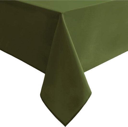 Hiasan Olive Green Tablecloth for Rectangle Tables - Waterproof Washable Polyester Fabric Table Cloth for Buffect Dining Birthday Party Wedding, 54 x 120 Inch