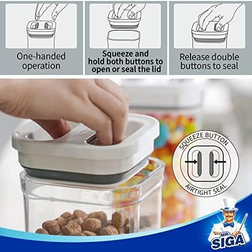 MR.SIGA 8 Pack Airtight Food Storage Container Set for Pantry Organization - Image 3