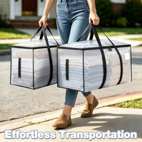 12 Pack Heavy Duty Waterproof Moving Bags, Foldable Totes - Image 5
