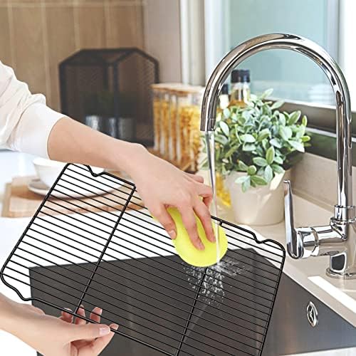 P&P CHEF Cooling Baking Rack Stainless Steel, 16.6" x 11.5", 2 Pcs, Black - Image 7