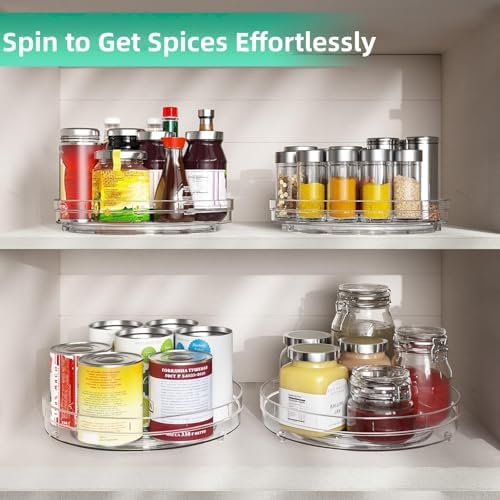 Optish 2 Pack Large Lazy Susan Organizer for Cabinet, Non-Skid, 10.7" - Image 4