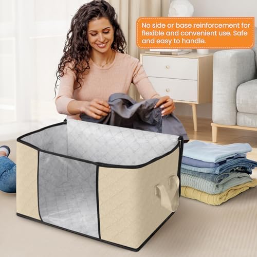 Fab totes 8 Pack Storage Bags for Clothes Blanket Storage Bins with Lids - Image 3