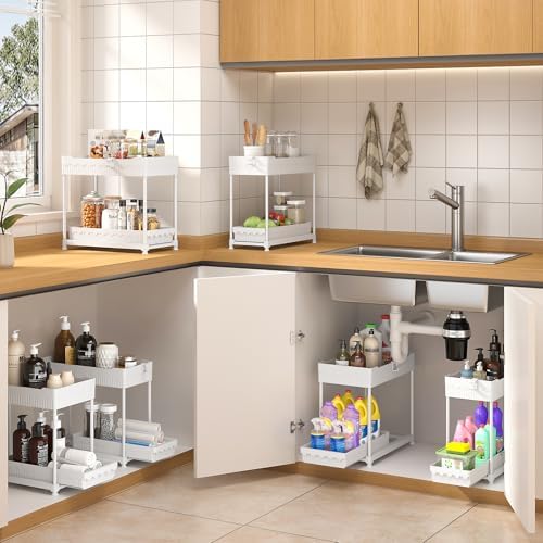 Sevenblue 4-Pack 2-Tier Under Sink Organizer with Pull Out Drawers - Image 5