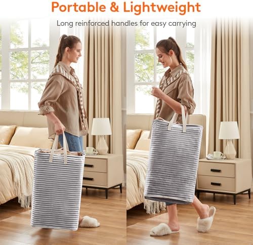 Lifewit 80L Large Laundry Baskets, Laundry Hampers Bags, 2 Pack, Black - Image 4