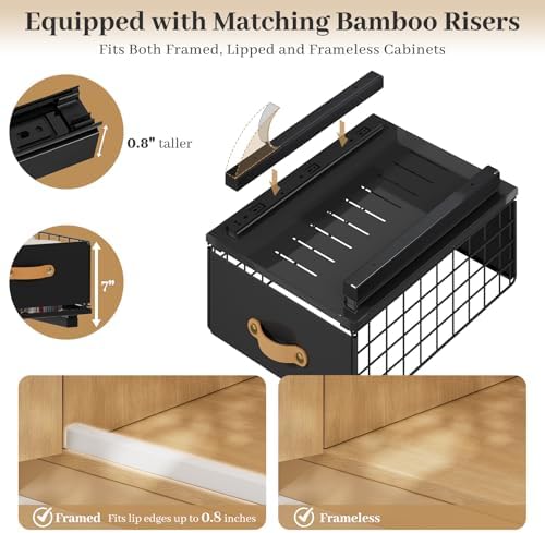 Pull Out Cabinet Organizer, Slide-Out Pantry Shelves, Fits Framed Cabinets - Image 2