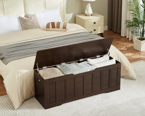 VANKILEY 51.2" Storage Chest Extra Large,Wooden Storage Bench(Espresso) - Image 5
