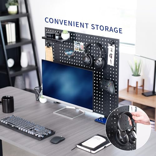 VIVO Black Clamp-on 30 x 24 inch Desk Pegboard, PP-DK30B-1 - Image 5
