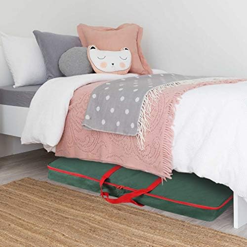Christmas Wrapping Paper Storage Box with Pockets | Long Gift Wrap Storage Container Bag (37” x 14” x 4”) Constructed of Durable 600D Oxford Material (Green) - Image 5