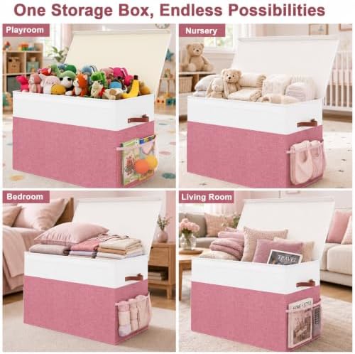 Large Toy Storage Box with Lid, Toy Chest Organizer Bin for Kids - Image 4