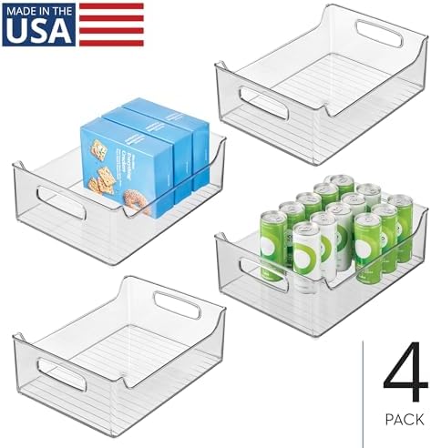 iDesign Stackable Clear Plastic Storage Bin, 4-Pack - Image 2
