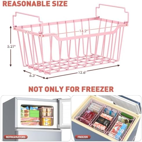 Goovilla Freezer Organizer Bins for 5-7 Cu.FT Chest Freezer, 8 Pack Pink - Image 6