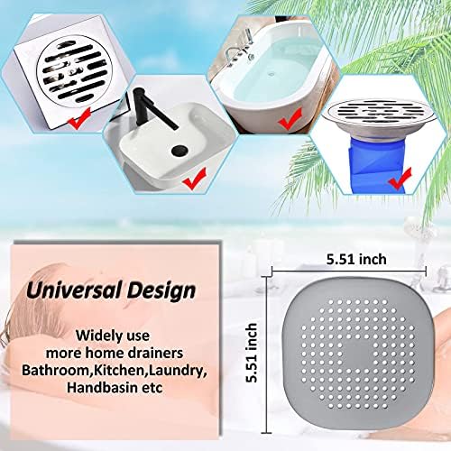 Bovinde Hair Drain Catcher Square for Shower 4PCS (Grey Aluminium White) - Image 6