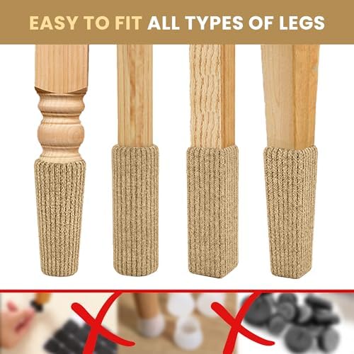 Chair Leg Socks 48/80 Pcs Khaki Furniture Leg Covers Floor Protectors - Image 6