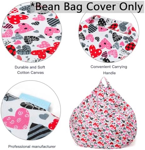 YuppieLife Stuffed Animal Storage Bean Bag Cover, 27" Velvet Toy Organizer - Image 3
