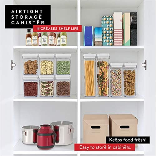 DWËLLZA KITCHEN Airtight Food Storage Containers for Pantry With White Lids 1L - 6 Pack - Clear Plastic Air Tight Kitchen Containers Pantry Organization and Storage BPA-Free Keeps Food Fresh & Dry - Image 2